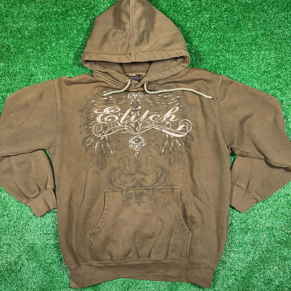 Vintage Graphic Affliction Prairie Mountain Brown Pullover Hoodie
